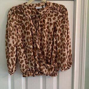 New York & Company XS Animal Print Blouse